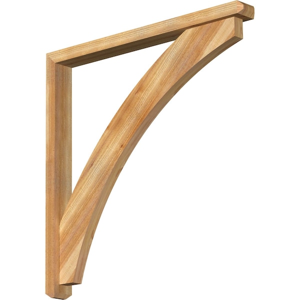 Ekena Millwork Thorton Craftsman Rough Sawn Bracket w/ Offset Brace, Western Red Cedar, 4"W x 40"D x 40"H BKT0402X40X40THR04RWR - main